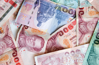 THB Tile Thai currency notes
