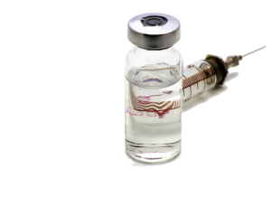 Vaccination bottle and syringe