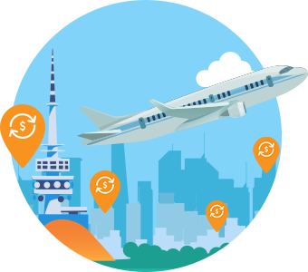 Airport Currency Exchange Illustration