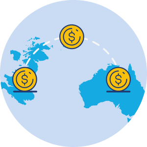 International transfer illustration How to open bank account in Australia online from overseas