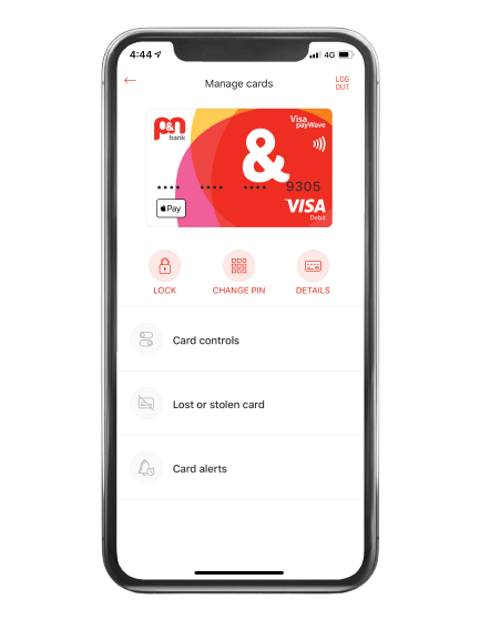 Illustration of P&N's virtual card on an iPhone